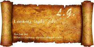 Lenkey Győző névjegykártya